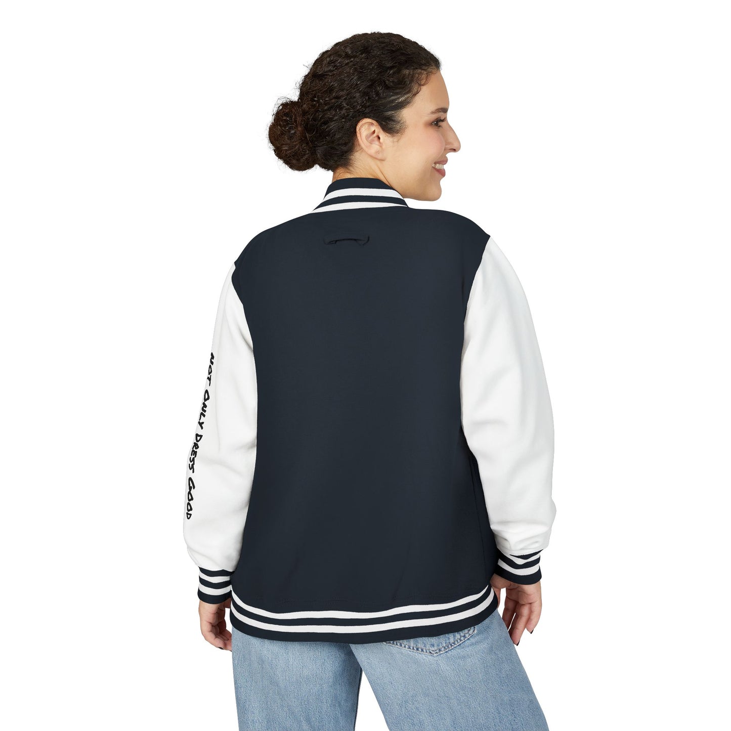 Andreco B. Letterman Jacket — 'Fast Class' Black & White Varsity Bomber