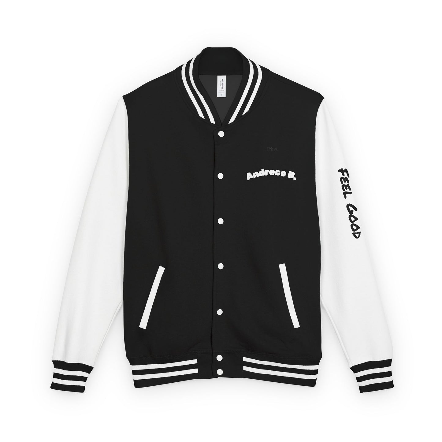 Andreco B. Letterman Jacket — 'Fast Class' Black & White Varsity Bomber