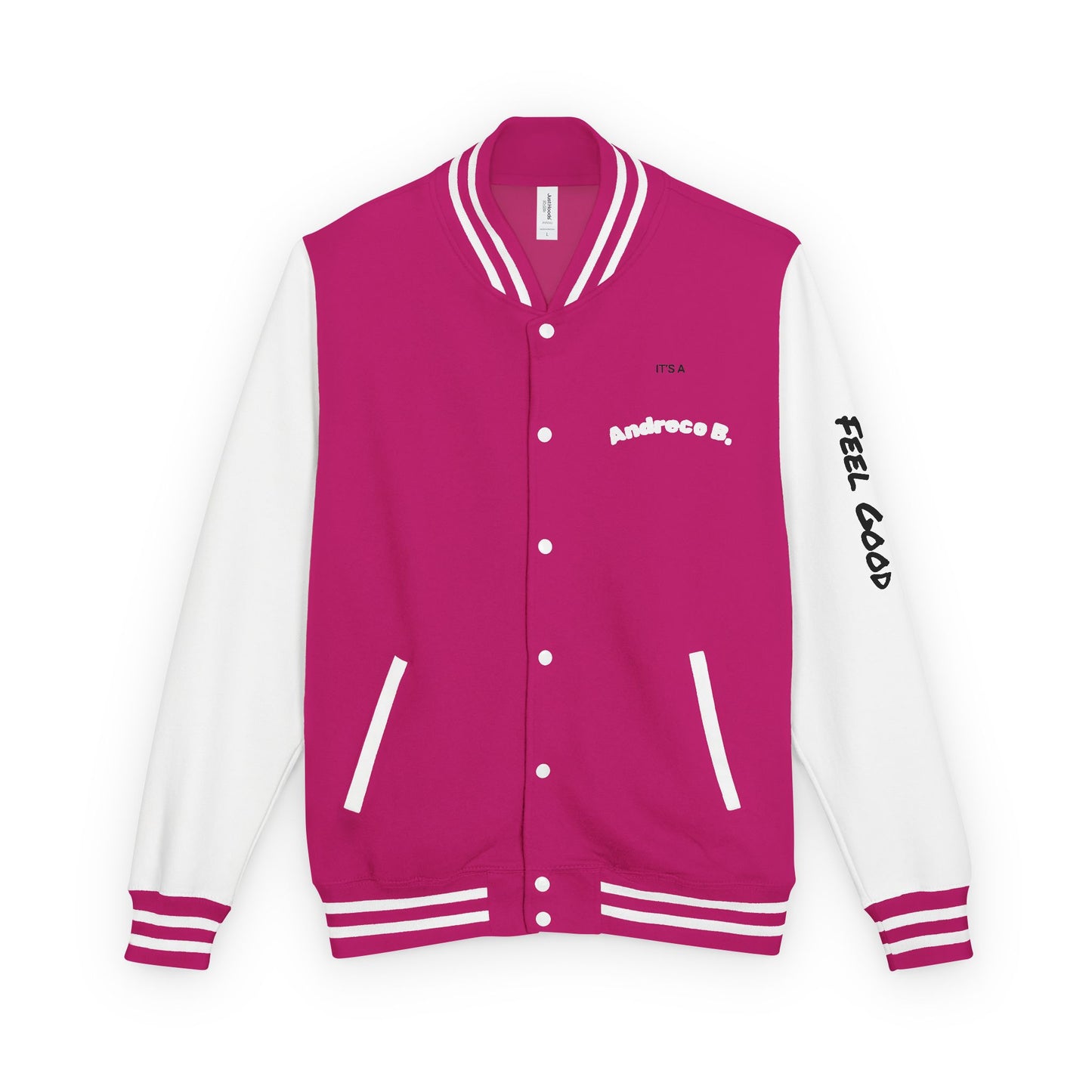 Andreco B. Letterman Jacket — 'Fast Class' Black & White Varsity Bomber