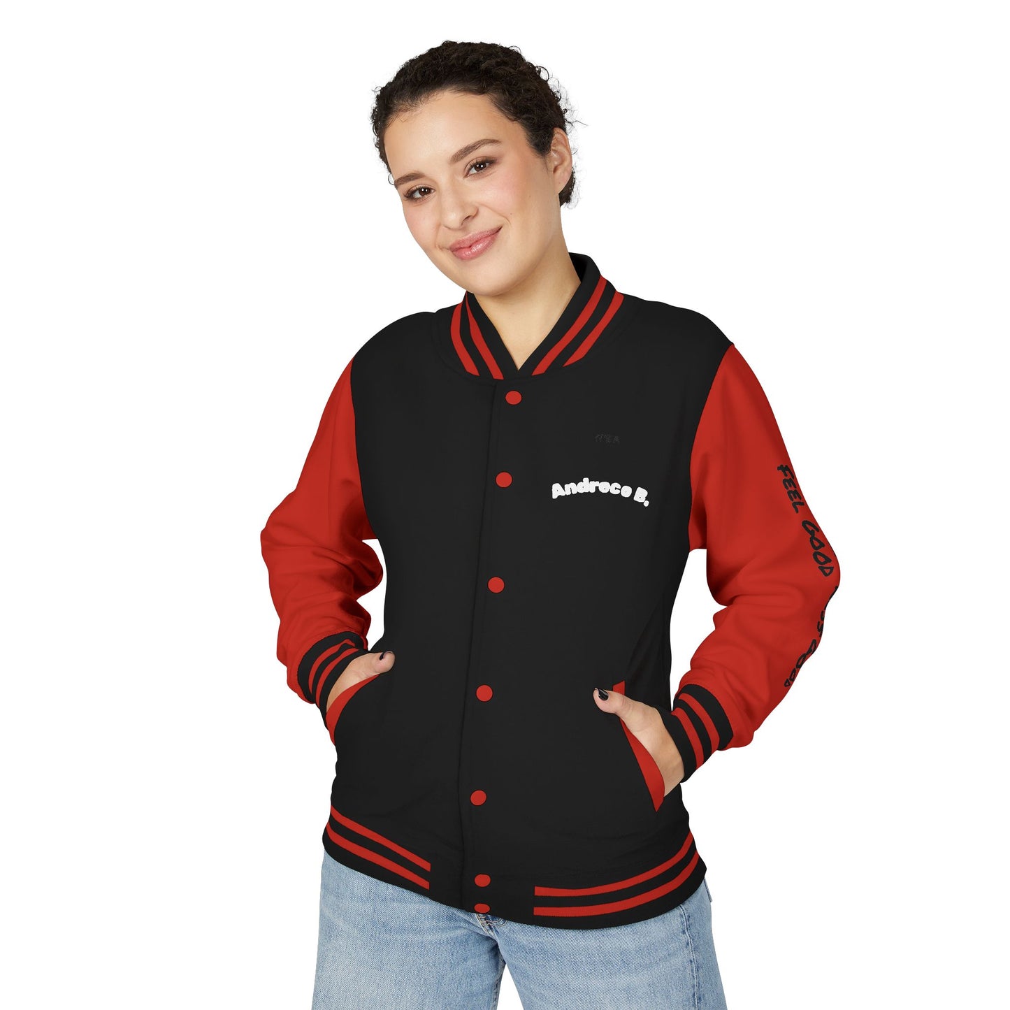 Andreco B. Letterman Jacket — 'Fast Class' Black & White Varsity Bomber