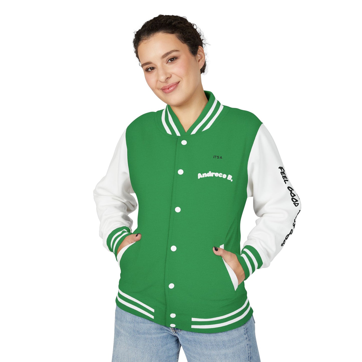 Andreco B. Letterman Jacket — 'Fast Class' Black & White Varsity Bomber