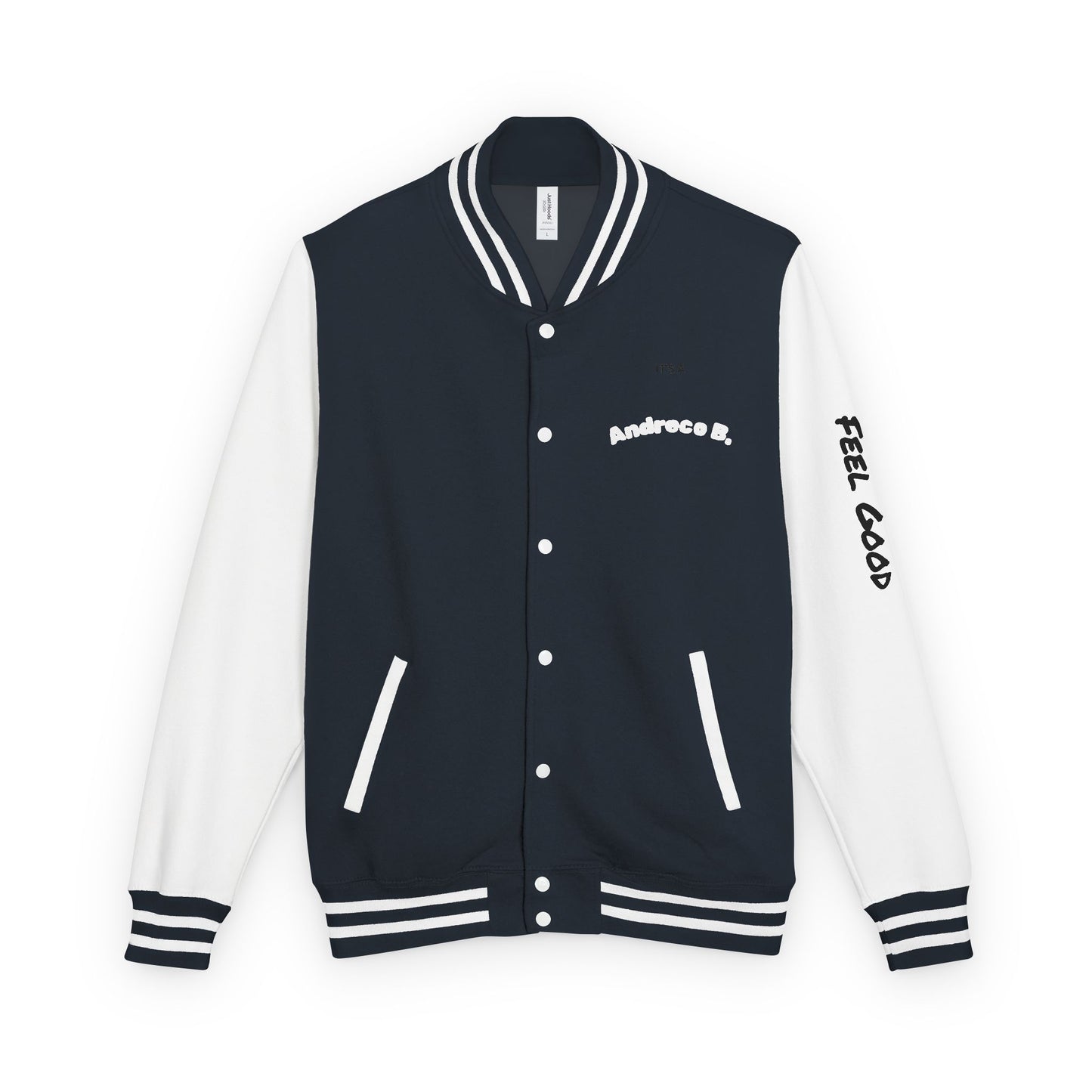 Andreco B. Letterman Jacket — 'Fast Class' Black & White Varsity Bomber