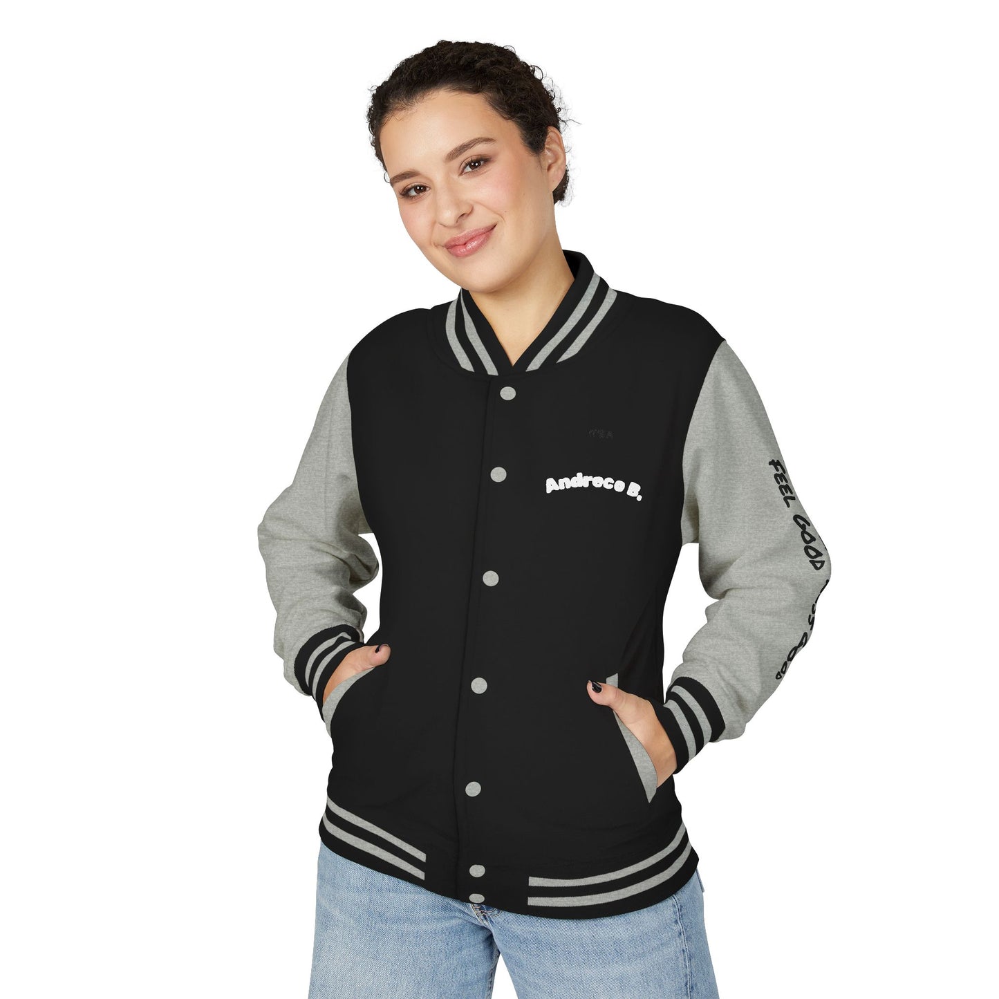 Andreco B. Letterman Jacket — 'Fast Class' Black & White Varsity Bomber