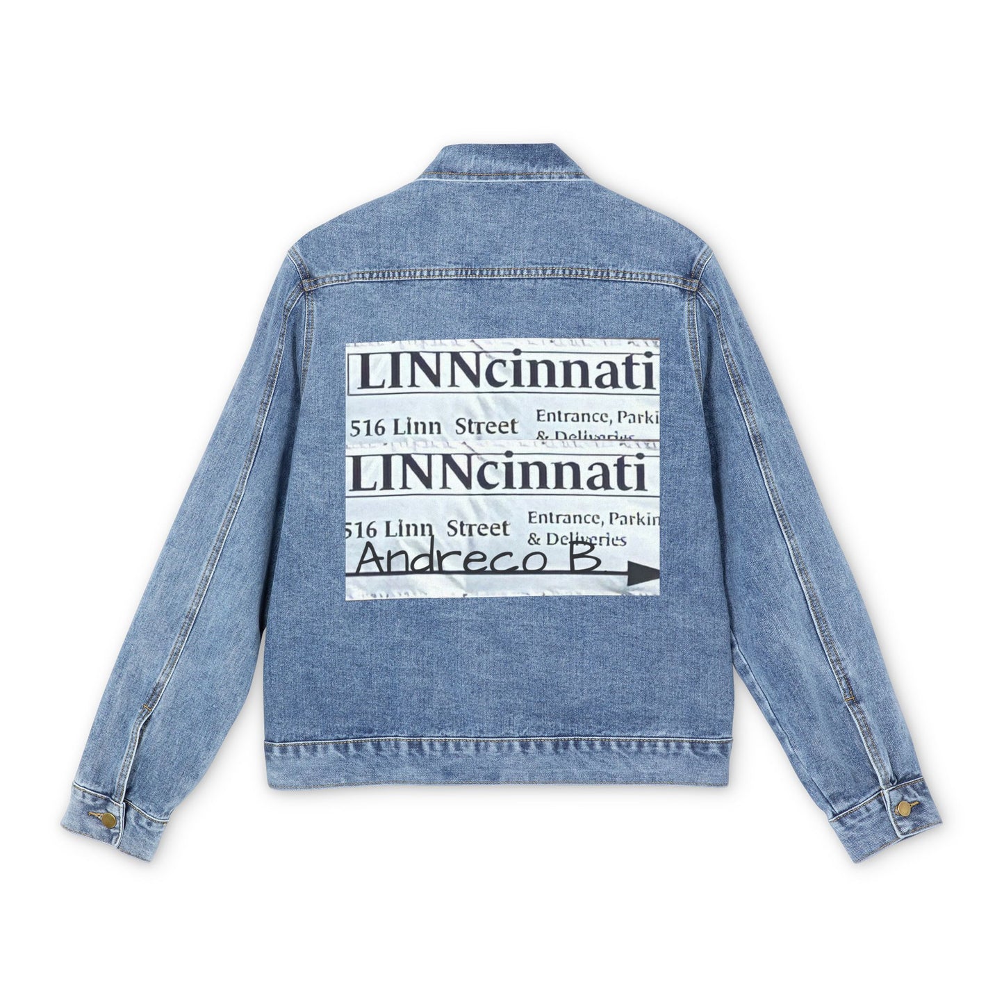 Andreco B. Denim Jacket — LINNcinnati Street Map Back Patch