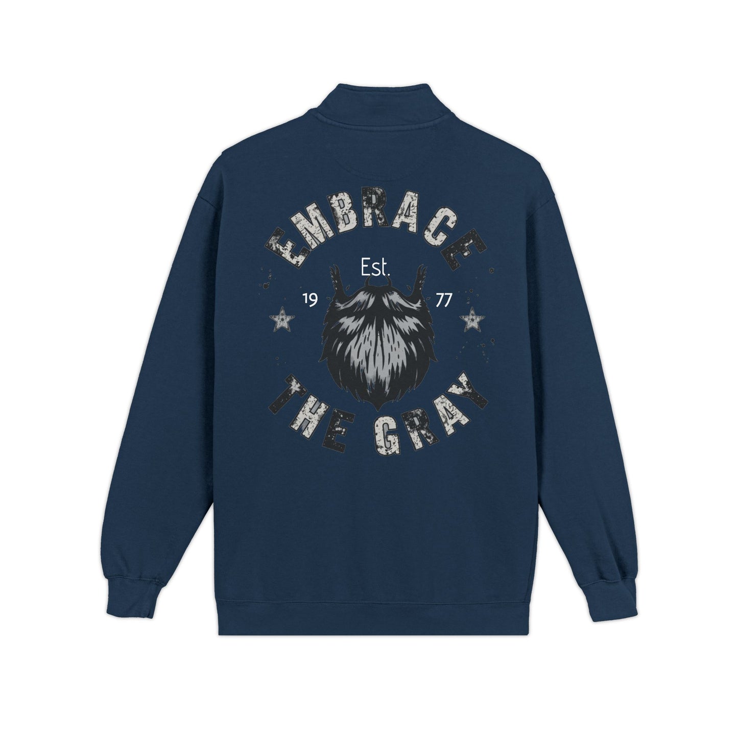 Andreco B. (Embrace The Gray) Quarter-Zip Sweatshirt – Beard Logo, Vintage Outdoor Vibe