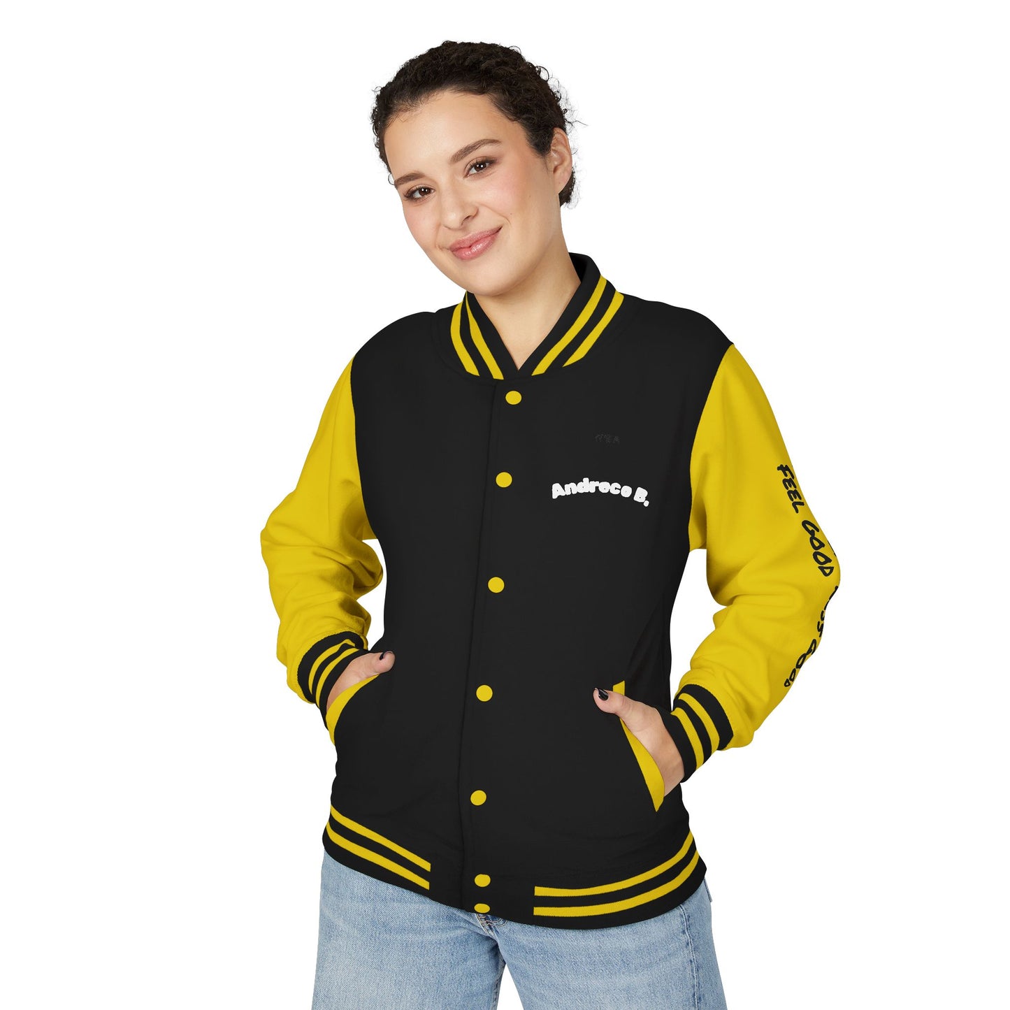 Andreco B. Letterman Jacket — 'Fast Class' Black & White Varsity Bomber