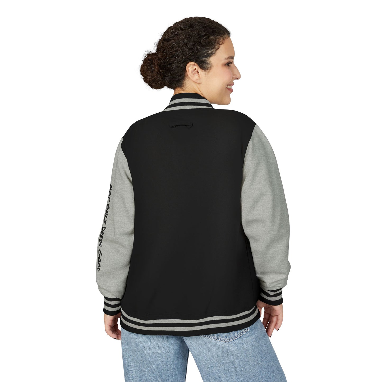 Andreco B. Letterman Jacket — 'Fast Class' Black & White Varsity Bomber