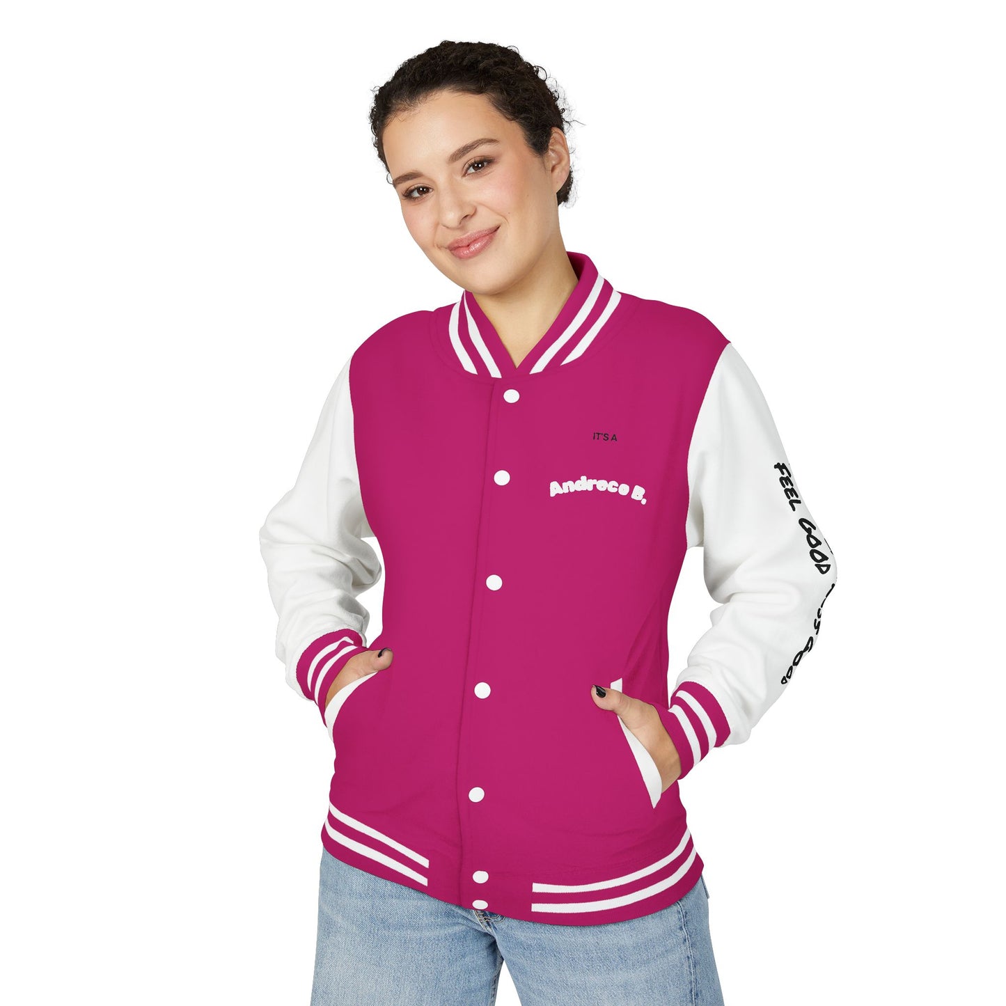 Andreco B. Letterman Jacket — 'Fast Class' Black & White Varsity Bomber