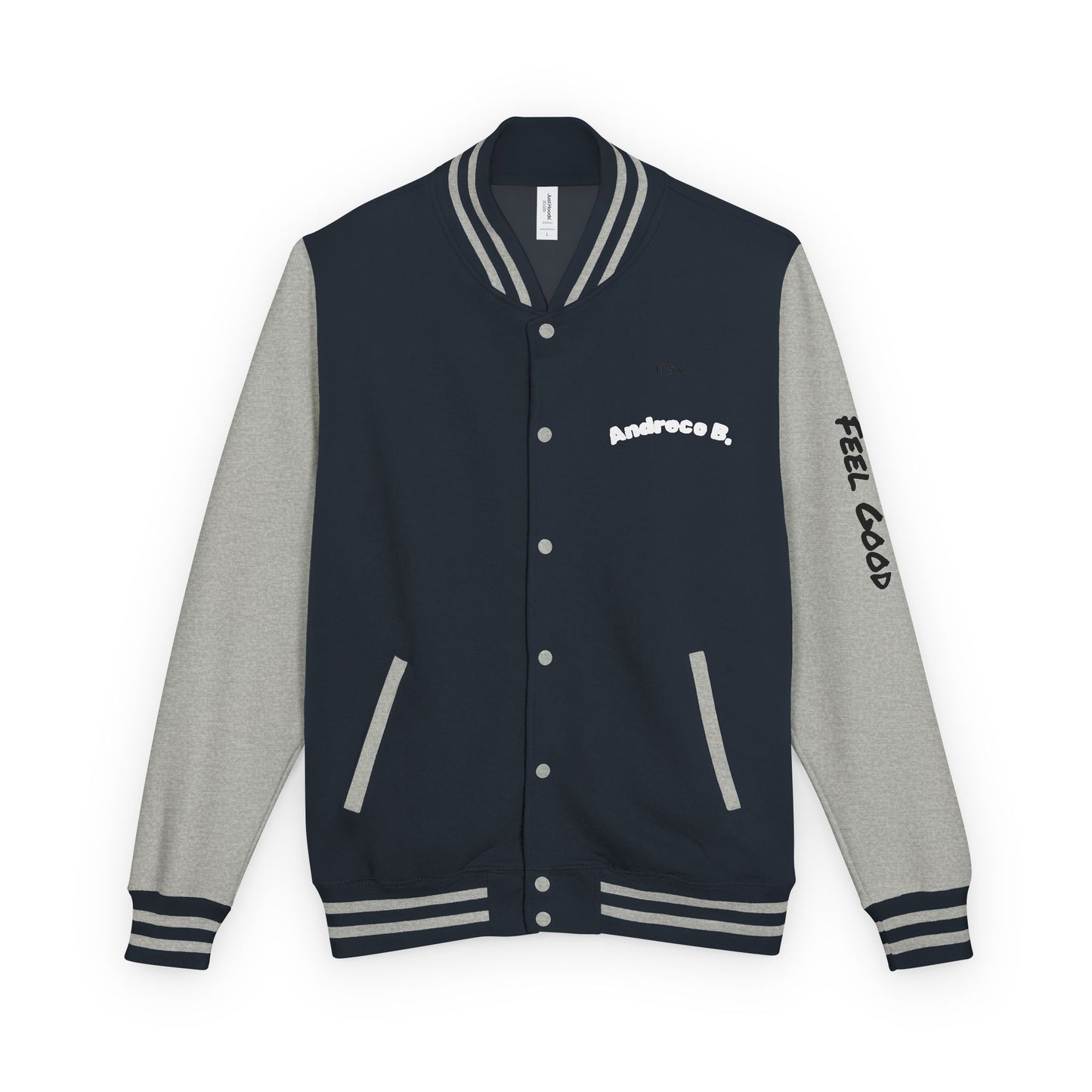Andreco B. Letterman Jacket — 'Fast Class' Black & White Varsity Bomber
