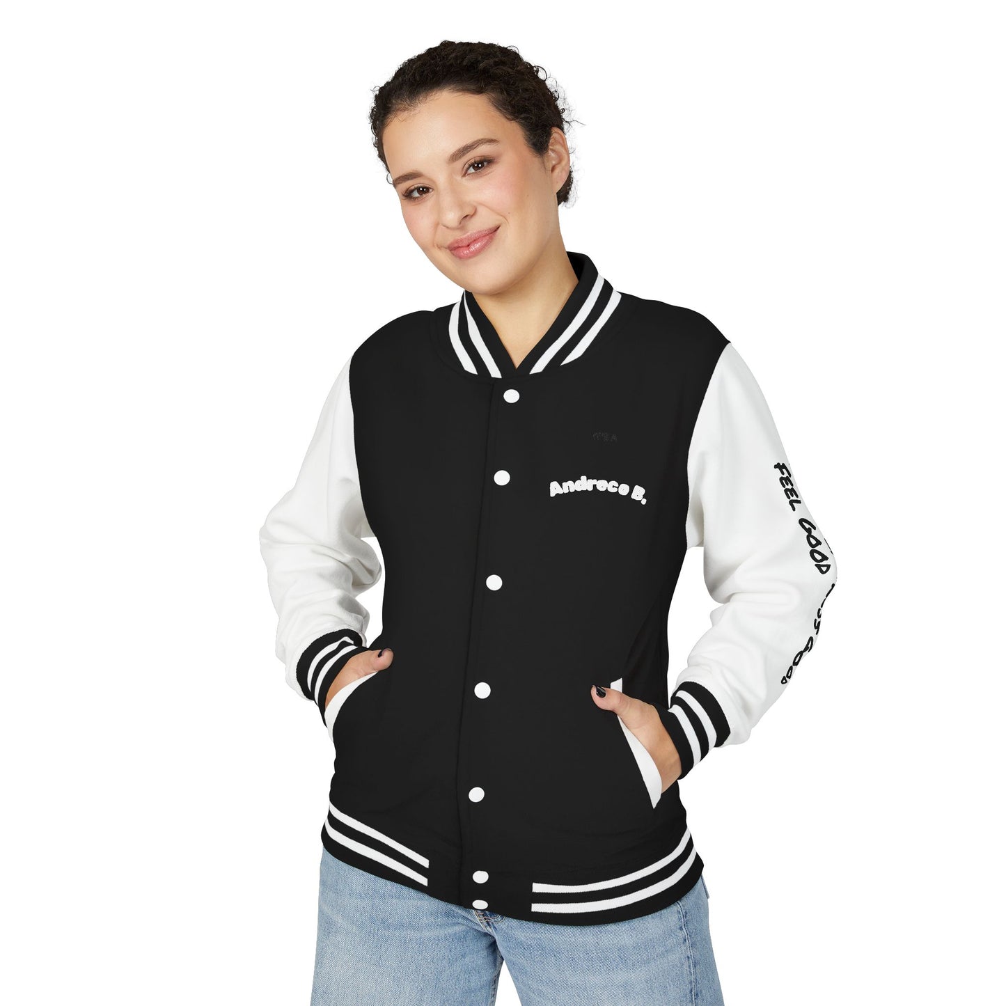 Andreco B. Letterman Jacket — 'Fast Class' Black & White Varsity Bomber