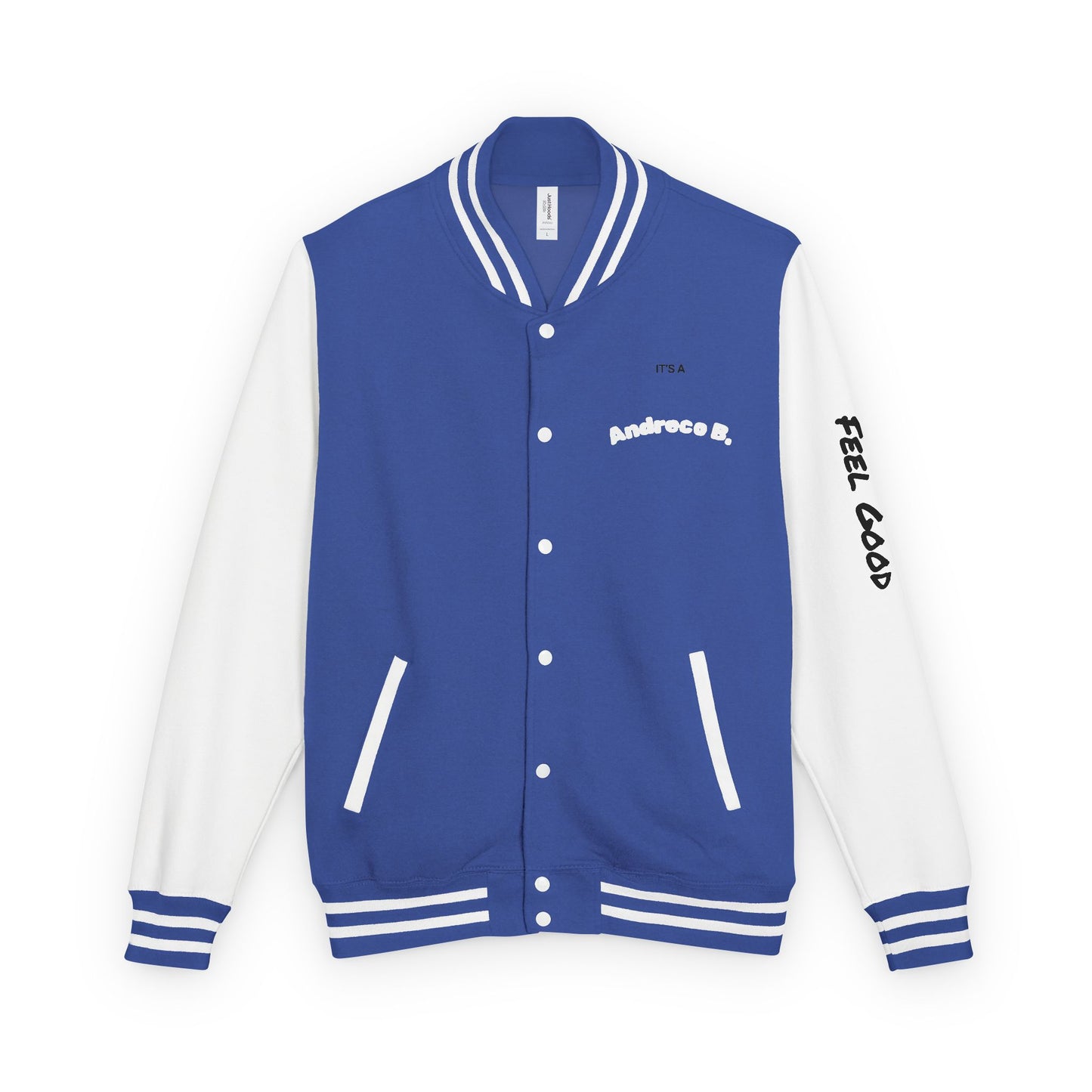 Andreco B. Letterman Jacket — 'Fast Class' Black & White Varsity Bomber