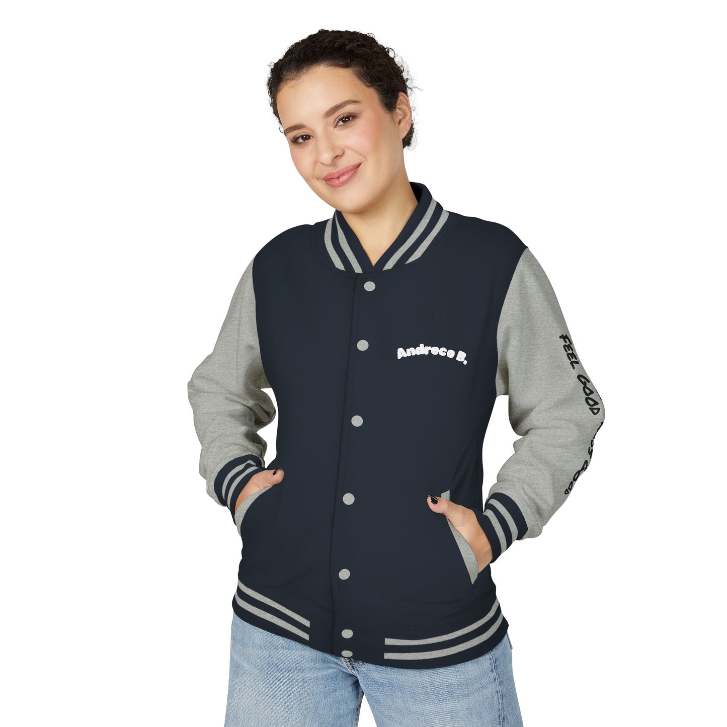 Andreco B. Letterman Jacket — 'Fast Class' Black & White Varsity Bomber