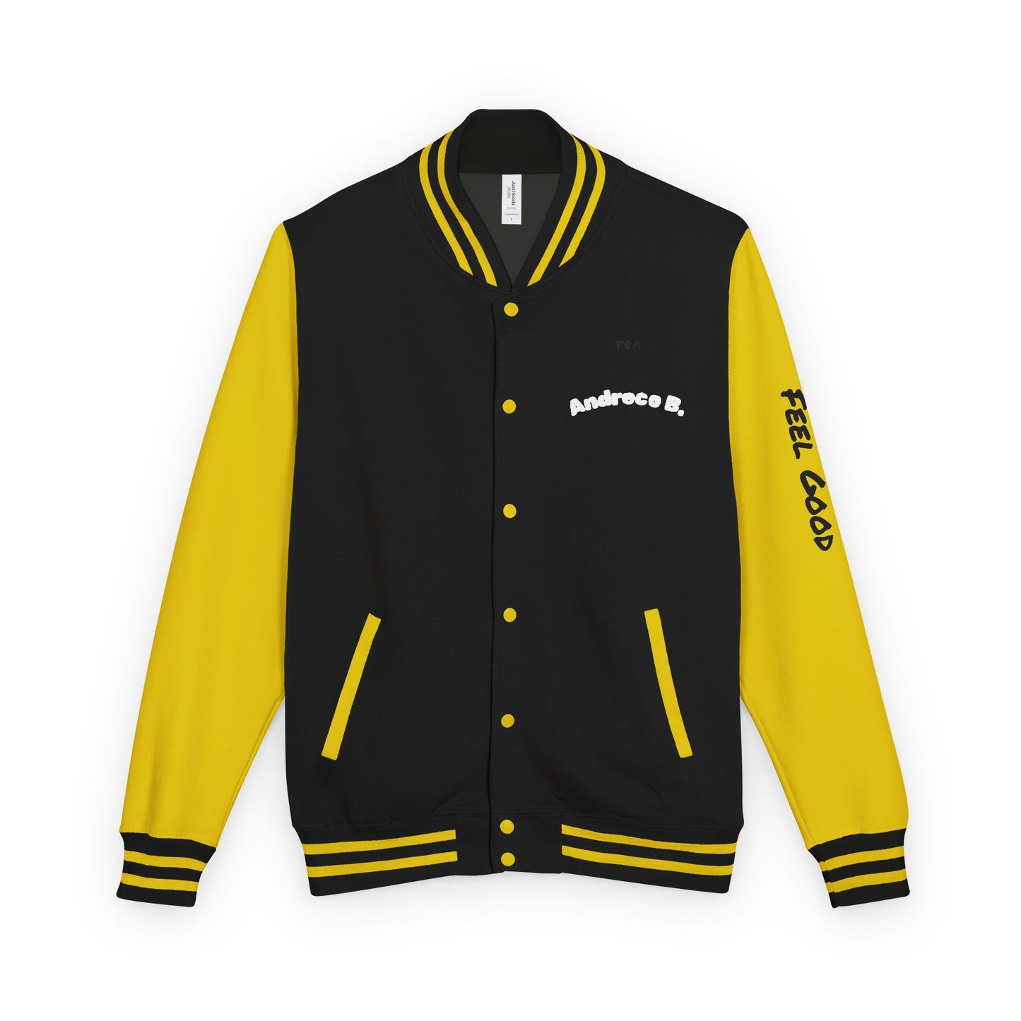 Andreco B. Letterman Jacket — 'Fast Class' Black & White Varsity Bomber