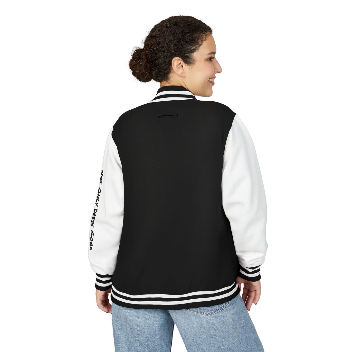 Andreco B. Letterman Jacket — 'Fast Class' Black & White Varsity Bomber