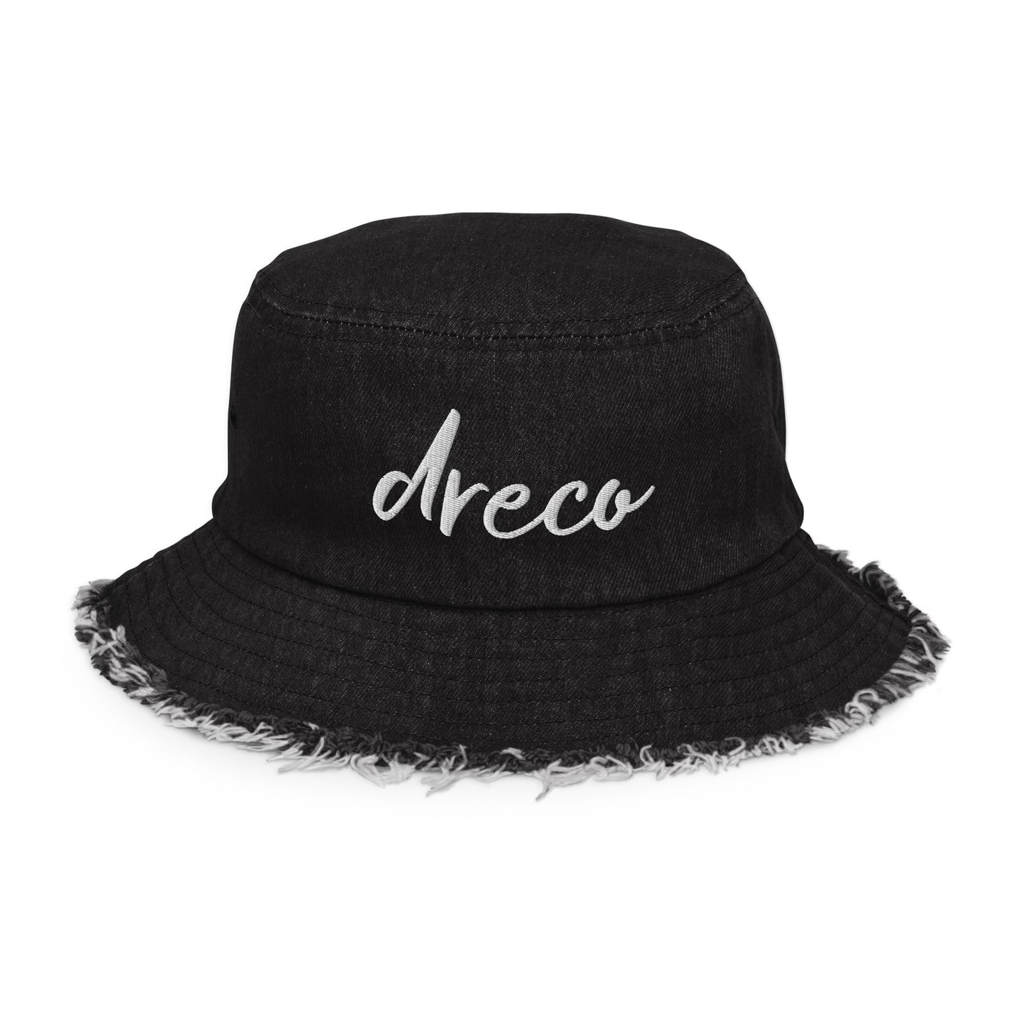 Andreco B. Distressed denim bucket hat