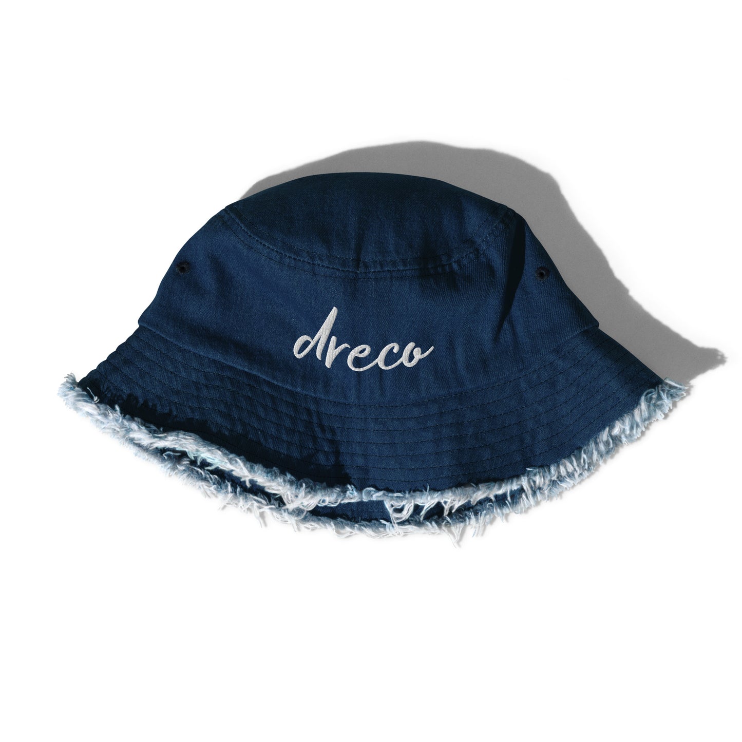 Andreco B. Distressed denim bucket hat