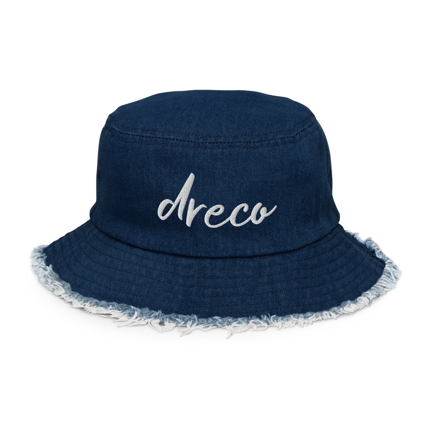 Andreco B. Distressed denim bucket hat