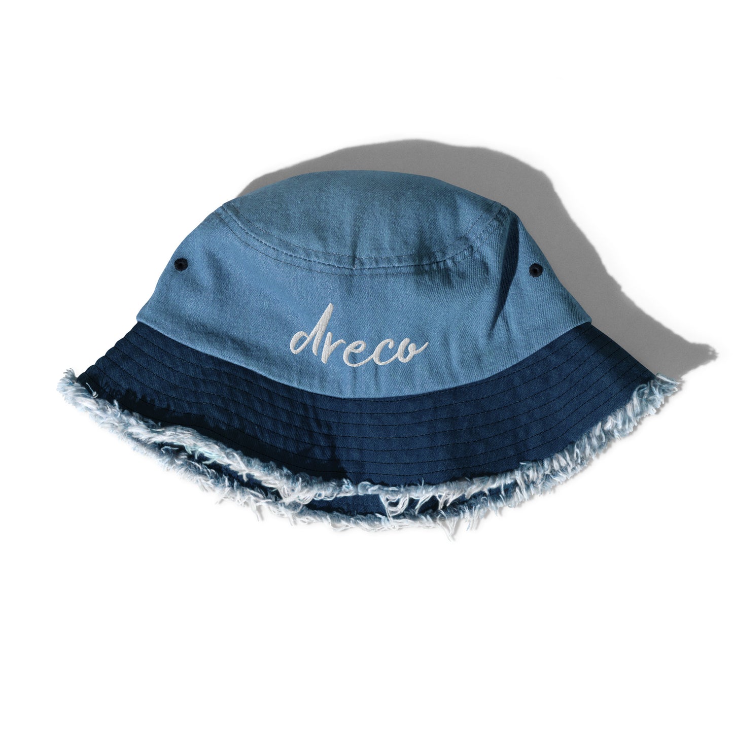 Andreco B. Distressed denim bucket hat