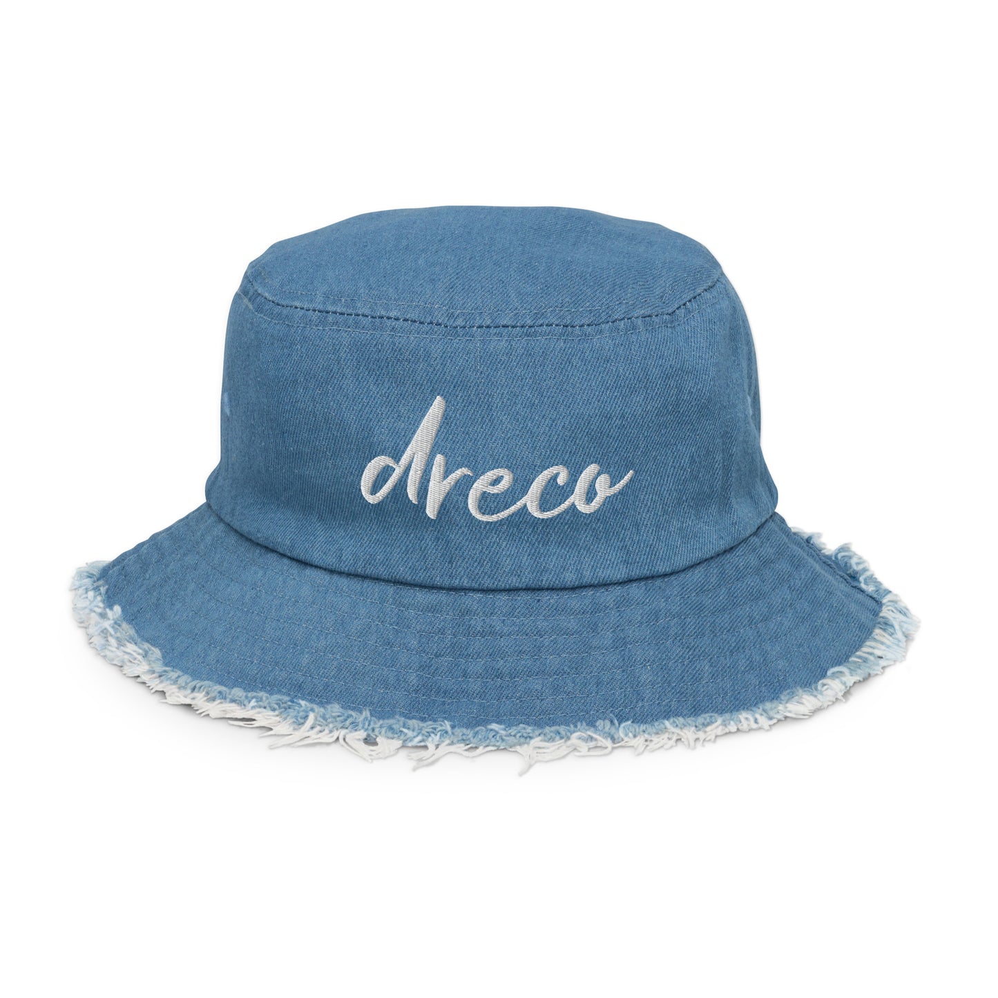 Andreco B. Distressed denim bucket hat