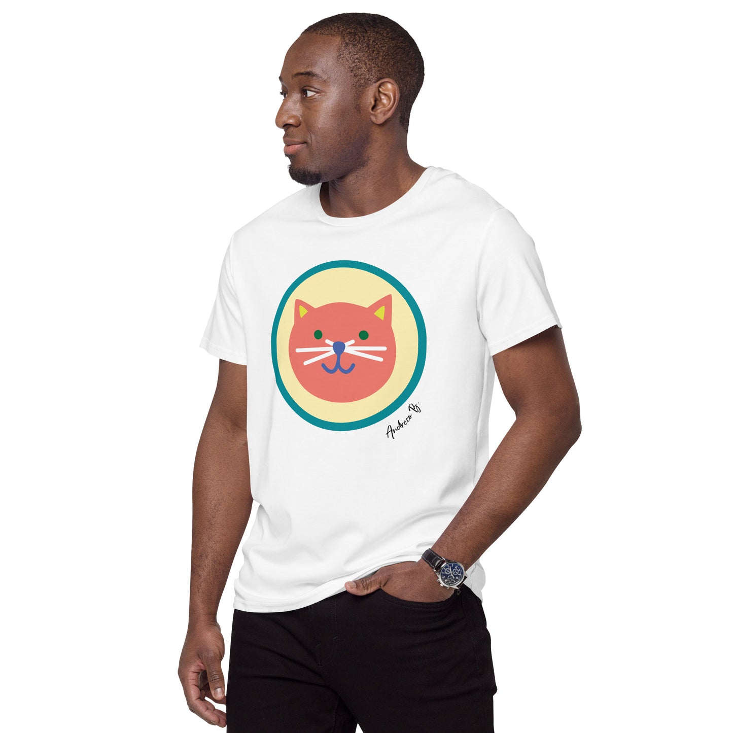 Andreco B. (Happy cat) Men's premium cotton t-shirt