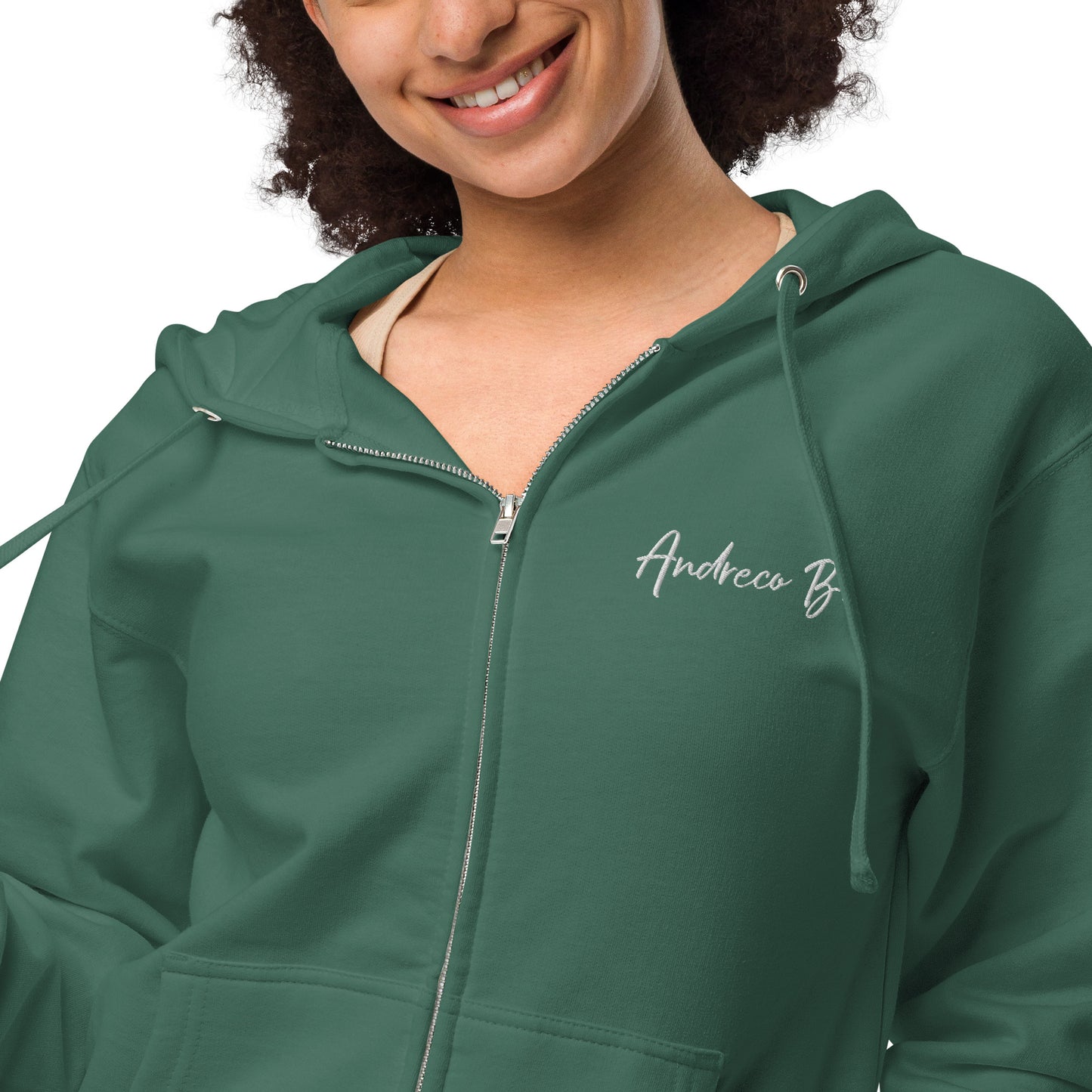 Unisex fleece zip up hoodie