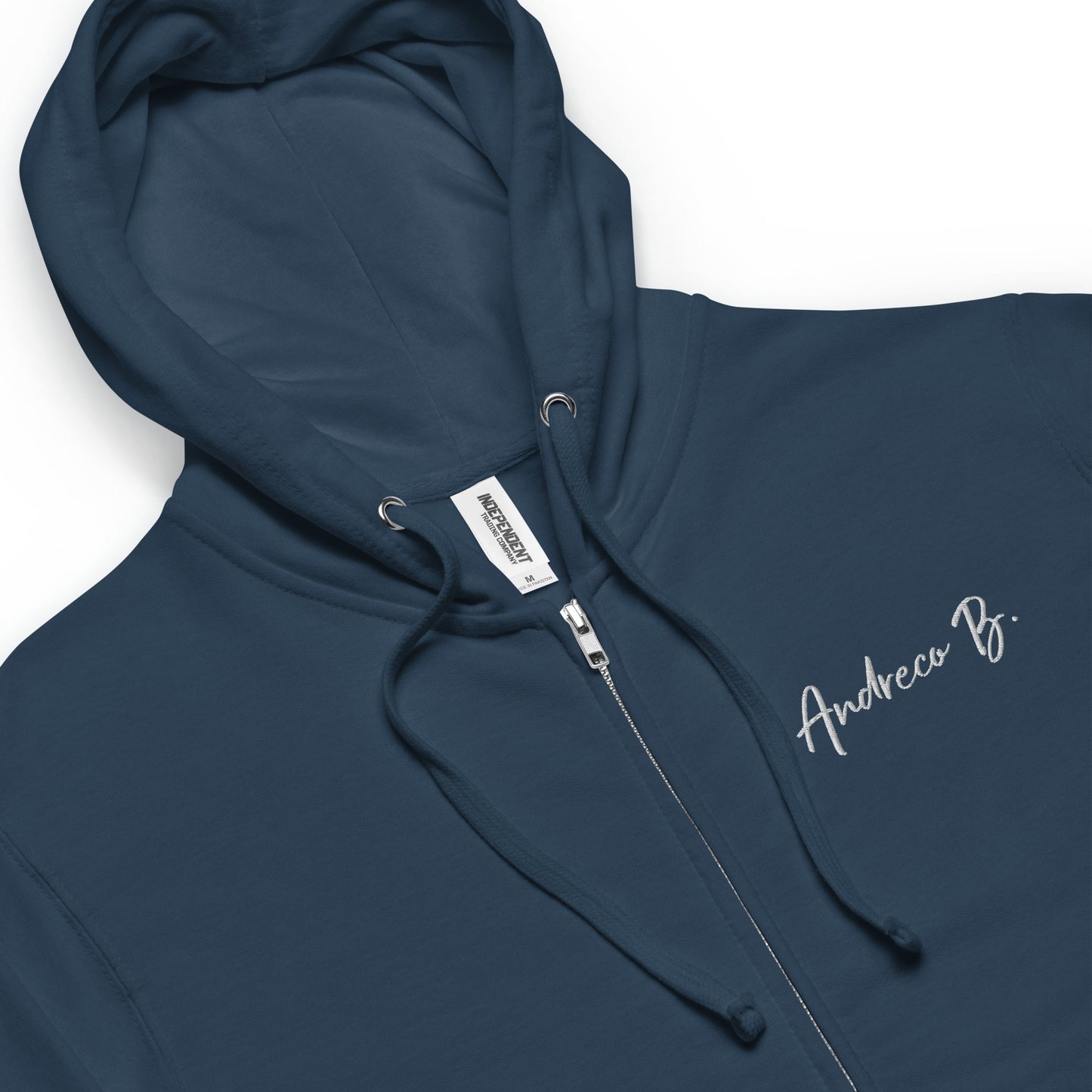 Unisex fleece zip up hoodie